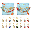 12Pcs 4 Colors Alloy Rhinestone Enamel Elephant Charms Locking Stitch Markers HJEW-PH01643-1