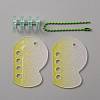 Gradient Glitter Plastic Loose Leaf DIY Disc Keychain ZXFQ-WH0001-05-1