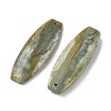 Natural Indian Green Line Jasper Pendants G-Z151-02E-2