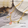 Sweet and Delicate Brass Green Cubic Zirconia Butterfly Heart Evil Eye Pendant Necklaces for Everyday QO3424-2-2