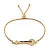 Brass Micro Pave Cubic Zirconia Slider Bracelets BJEW-S163-01A-G-4