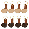 10Pcs 2 Style Wooden & Imitation Leather Pendant Keychain KEYC-TA0001-23-2