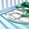 Candy Color Imitation Gemstone Glass Teardrop Beads Stretch Bracelet for Women BJEW-JB07418-4