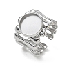 304 Stainless Steel Cuff Ring Components SA-CBA37BC-18C-P-1