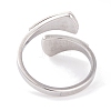 304 Stainless Steel Triangle Open Cuff Ring foe Women RJEW-C086-19-P-3