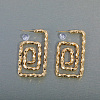 Spiral Rectangle Brass Stud Earrings JB0708-2