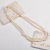 Baking Paint Pearlized Glass Pearl Round Beaded Long Necklaces NJEW-SW00066-03-3