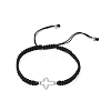 2Pcs 2 Colors Cross Alloy Connector Charms Braided Bracelets BJEW-JB11067-2