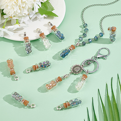 20Pcs Large Hole Alloy Glass Bottles European Dangle Charms FIND-PH0020-42-1