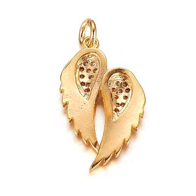 Brass Micro Pave Cubic Zirconia Pendants ZIRC-P060-23G-1