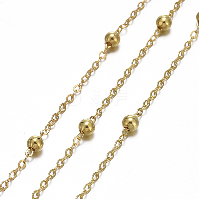Brass Flat Oval Cable Chains CHC018Y-G-1