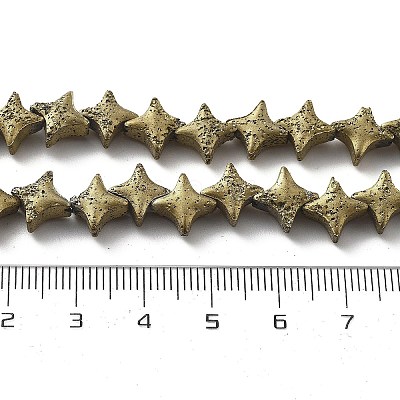 Electroplated Natural Lava Rock Beads Strands G-A251-C01-01A-1