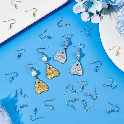 300Pcs 2 Style 304 Stainless Steel Earring Hooks STAS-SP0001-39-1