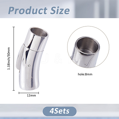 304 Stainless Steel Bayonet Clasps STAS-FH0002-36A-1