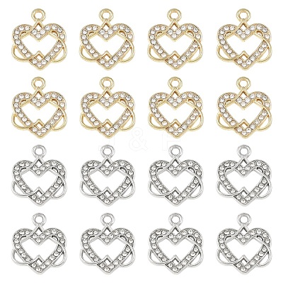 20Pcs 2 Colors Alloy Rhinestone Pendants FIND-YW0011-37-1