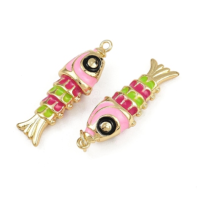 Brass Enamel Pendants X1-KK-L241-23G-03-1