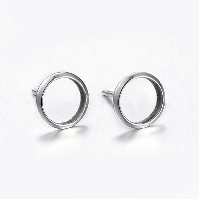 Tarnish Resistant 304 Stainless Steel Stud Earring Settings A-STAS-K131-A-01P-1
