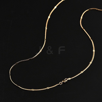 2.5mm Rack Plating Brass Herringbone Chain Necklaces for Women Men MAK-L044-19G-1