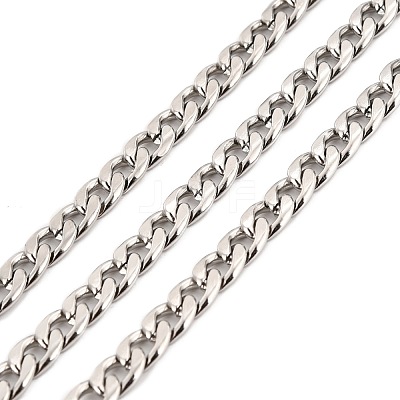 Tarnish Resistant 304 Stainless Steel Cuban Link Chains CHS-K016-02A-P-1