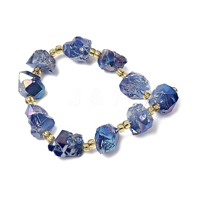 Electroplated Raw Rough Natural Amethyst Beads Strands G-Z131-J02-09-1