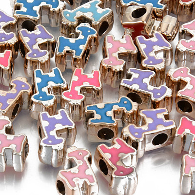 UV Plating Acrylic European Beads OACR-N010-032LG-1
