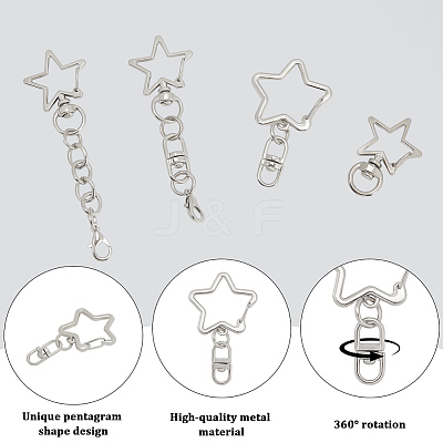 20Pcs 4 Styles Zinc Alloy Swivel Clasps FIND-SP0004-21-1