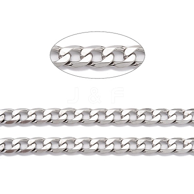 Tarnish Resistant 304 Stainless Steel Cuban Link Chain STAS-B019-01P-1
