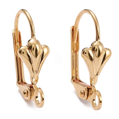Brass Leverback Earring Findings KK-F824-006G-1