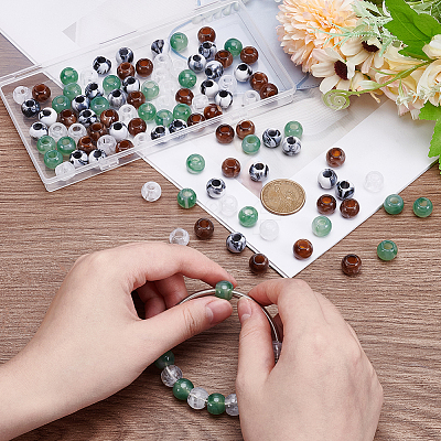 120Pcs 4 Colors Acrylic European Beads OACR-SP0002-26-1