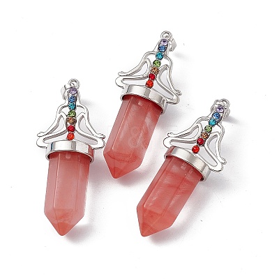 Natural & Synthetic Mixed Gemstone Big Pointed Pendants G-I342-01P-1