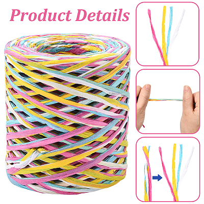Segment Dyed Raffia Paper Cords for DIY Craft OCOR-WH20020-27C-1