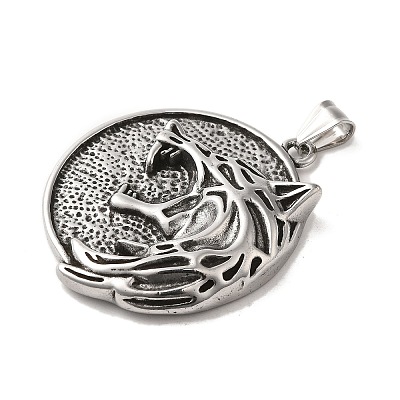 304 Stainless Steel Big Pendants STAS-D091-05AS-1
