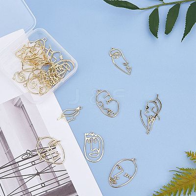 Alloy Open Back Bezel Pendants PALLOY-SC0002-65G-1