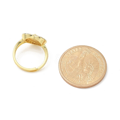Virgin Mary Theme Clear Cubic Zirconia Finger Rings RJEW-G337-02G-06-1