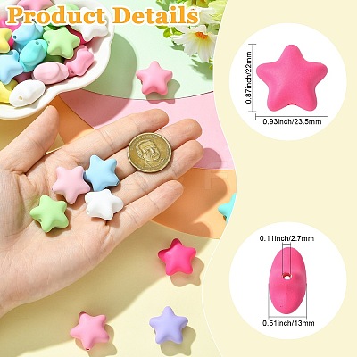 Rubberized Style Opaque Acrylic Beads OACR-CJC0005-04-1