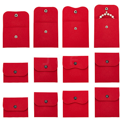 12Pcs 4 Styles Portable Felt Card Cover Bag ABAG-GA0001-21A-1