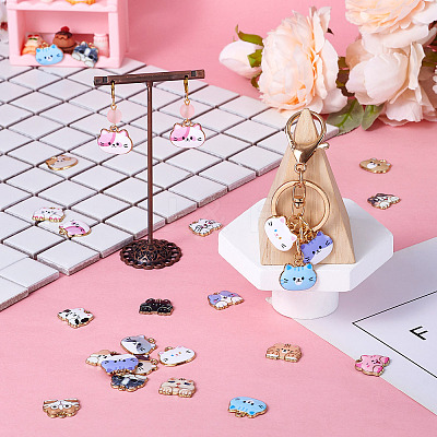 Rack Plating Printed Alloy Pendants ENAM-TA0001-82-1