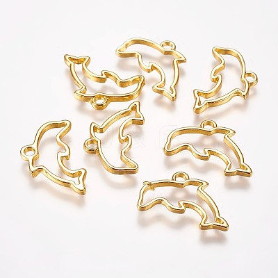 Alloy Open Back Bezel Pendants PALLOY-L203-05G-1