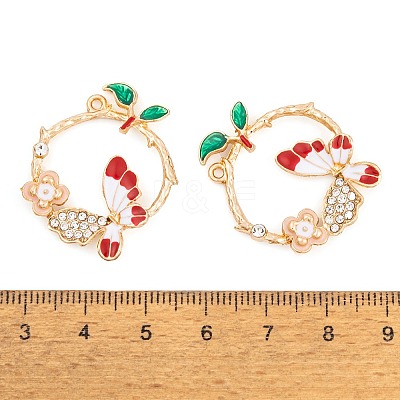 Rack Plating Alloy Enamel Pendants FIND-A040-04KCG-1