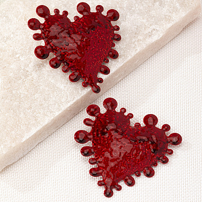 Valentine's Day Baking Paint Alloy Stud Earrings WGD946B-01-1