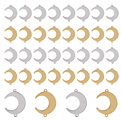 60Pcs 2 Colors 201 Stainless Steel Connector Charms STAS-UN0044-26-1