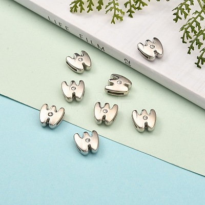 Letter Slider Beads for Watch Band Bracelet Making ALRI-O012-W-NR-1
