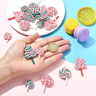 18Pcs 6 Styles Handmade Polymer Clay Pendants CLAY-YW0002-68-1