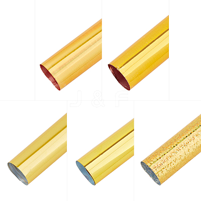 50Pcs 5 Styles PET Stamping Hot Foil Paper DIY-FH0006-17-1