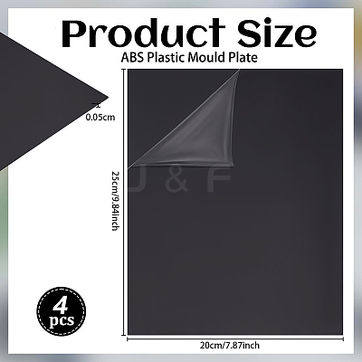 4 Sheets ABS Plastic Mould Plates DIY-OC0015-88B-1