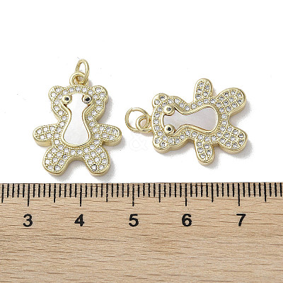Brass Micro Pave Cubic Zirconia Pendants KK-G485-21B-G-1