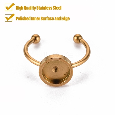 201 Stainless Steel Cuff Ring Findings STAS-S080-042C-G-1
