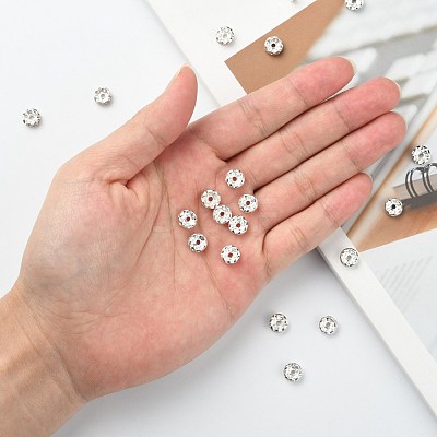 Iron Crystal Rhinestone Spacer Beads RB-A008-8MM-S-1