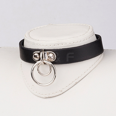 1Pc Punk Rock Style Cowhide Leather Choker Necklaces NJEW-CL0001-02-1