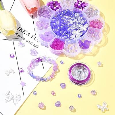 DIY Flower & Star Acrylic & ABS Plastic Imitation Pearl Beads Bracelets Making Kits DIY-FS0006-51-1